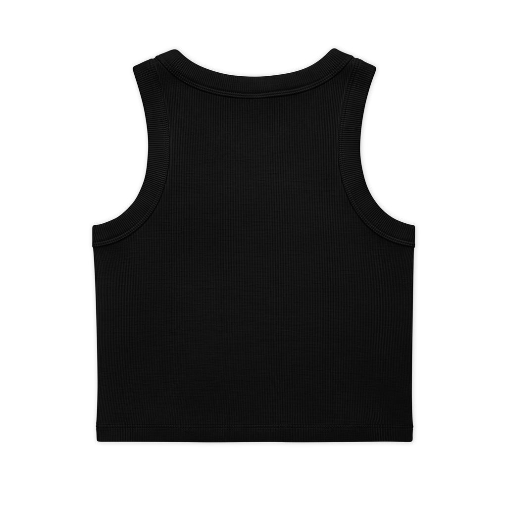 VYBE Gold Logo Rib Crop Tank — Women's Organic Cotton