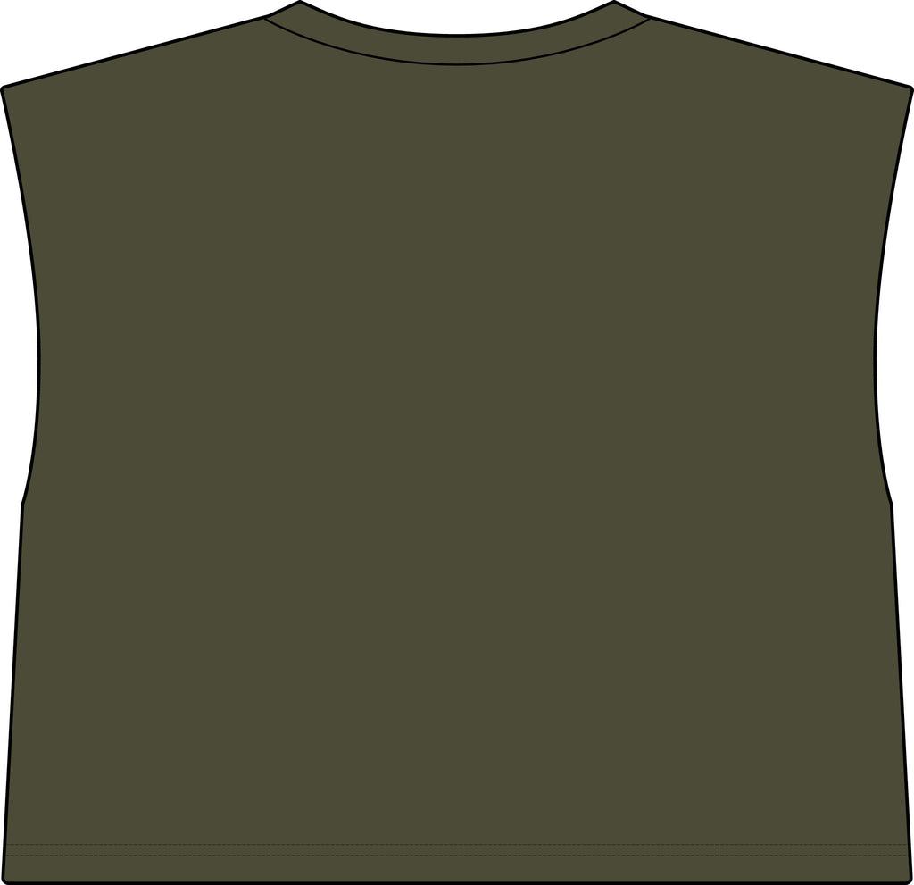 Vybe Muscle Tee — Women's Garment-Dyed Cropped Tank with Gold Logo