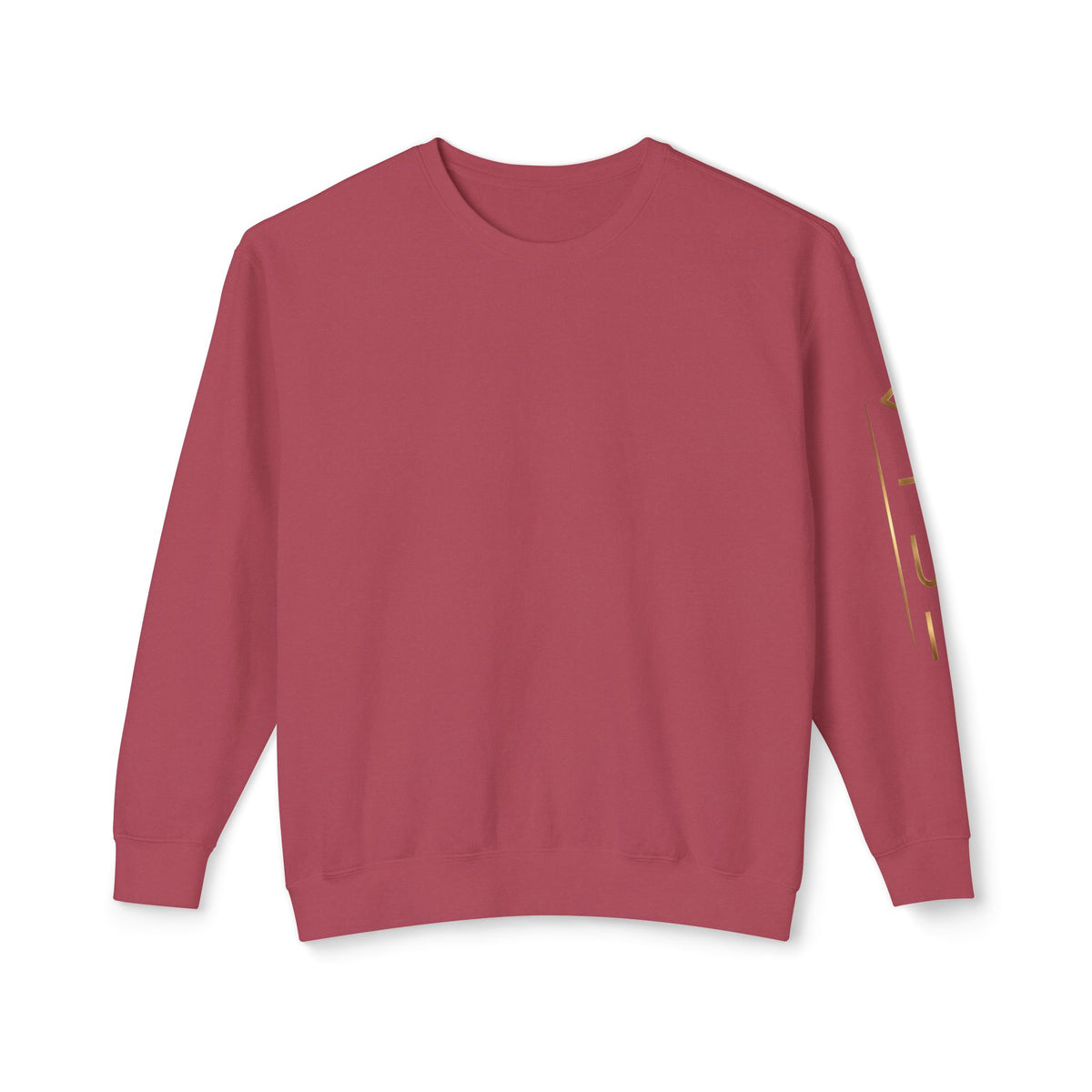 Minimalist White Crewneck Sweatshirt with Gold Sleeve Script