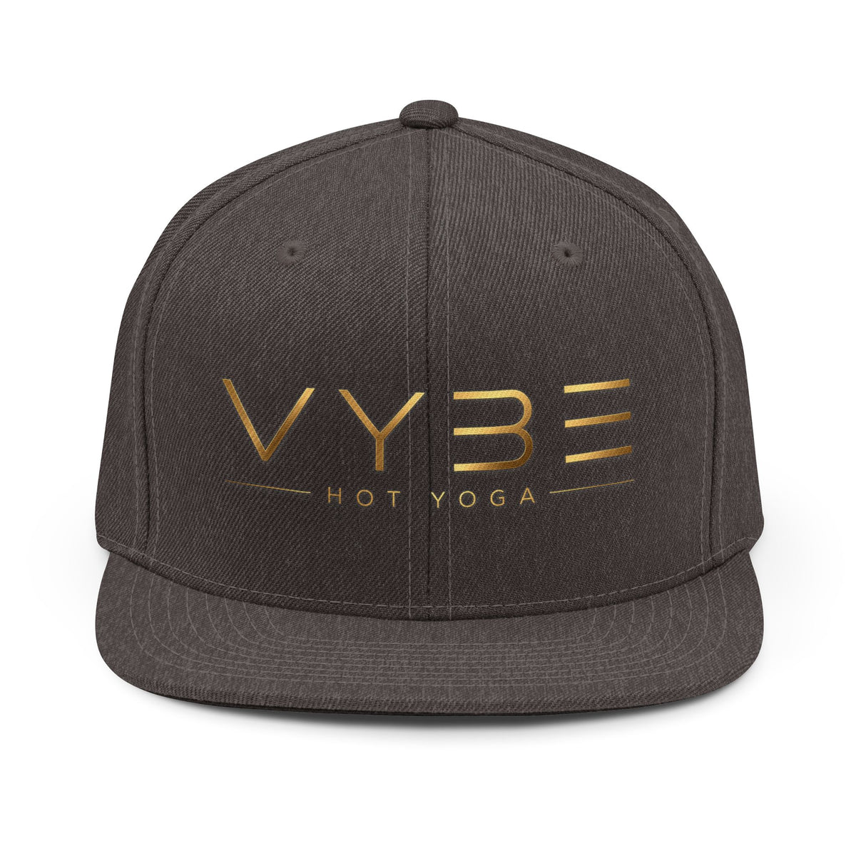Vybe Hot Yoga Snapback Hat — Gold Logo Yoga Cap