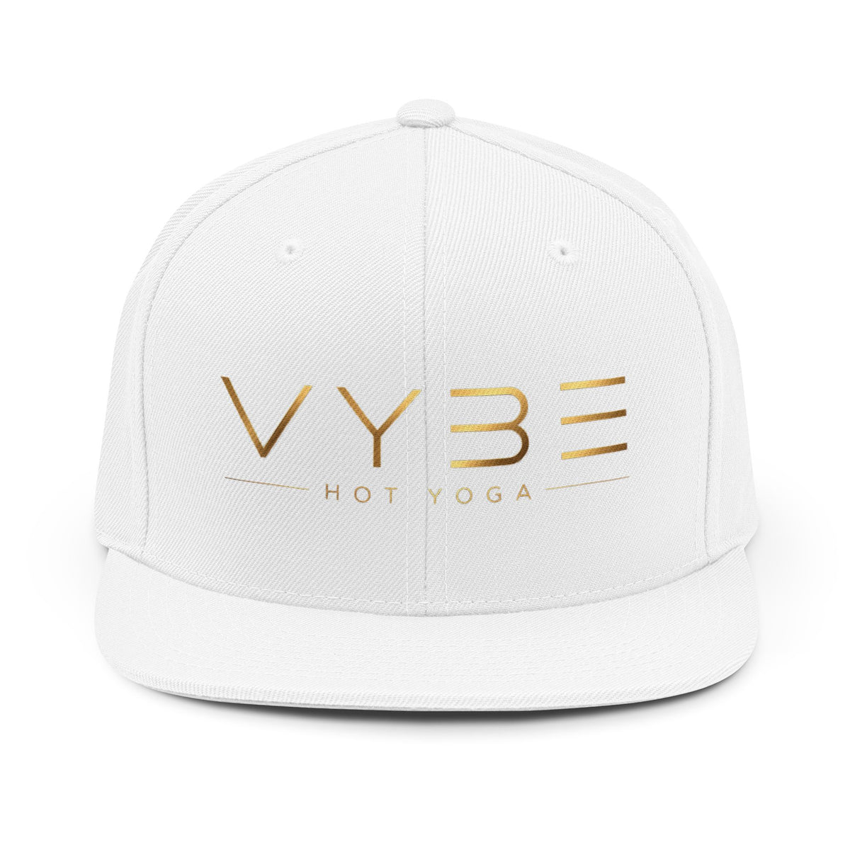 Vybe Hot Yoga Snapback Hat — Gold Logo Yoga Cap