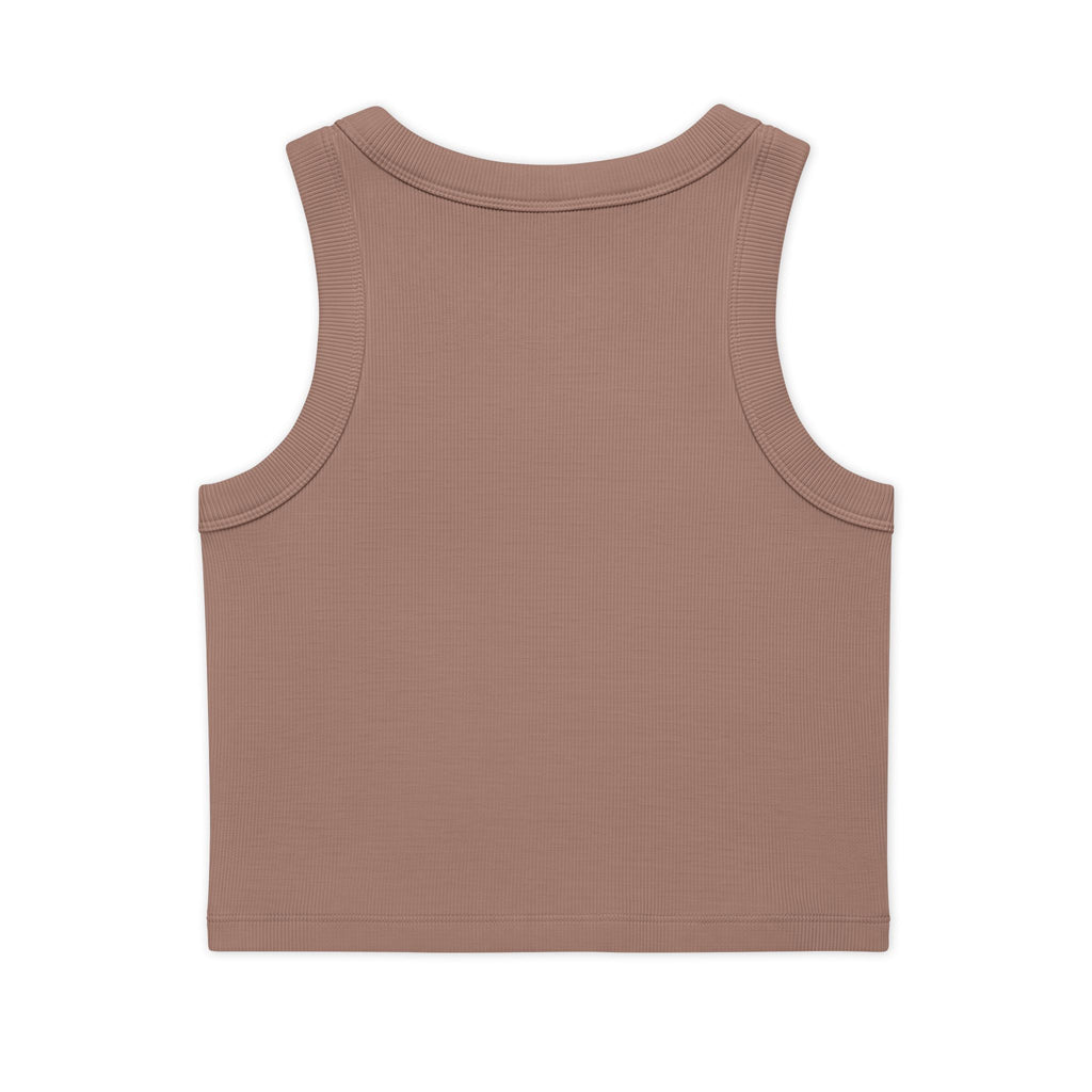 VYBE Gold Logo Rib Crop Tank — Women's Organic Cotton
