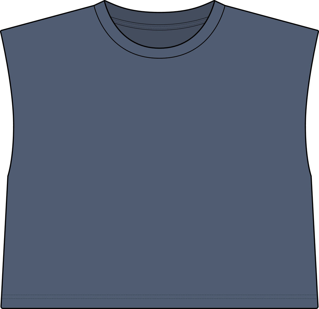 Vybe Muscle Tee — Women's Garment-Dyed Cropped Tank with Gold Logo