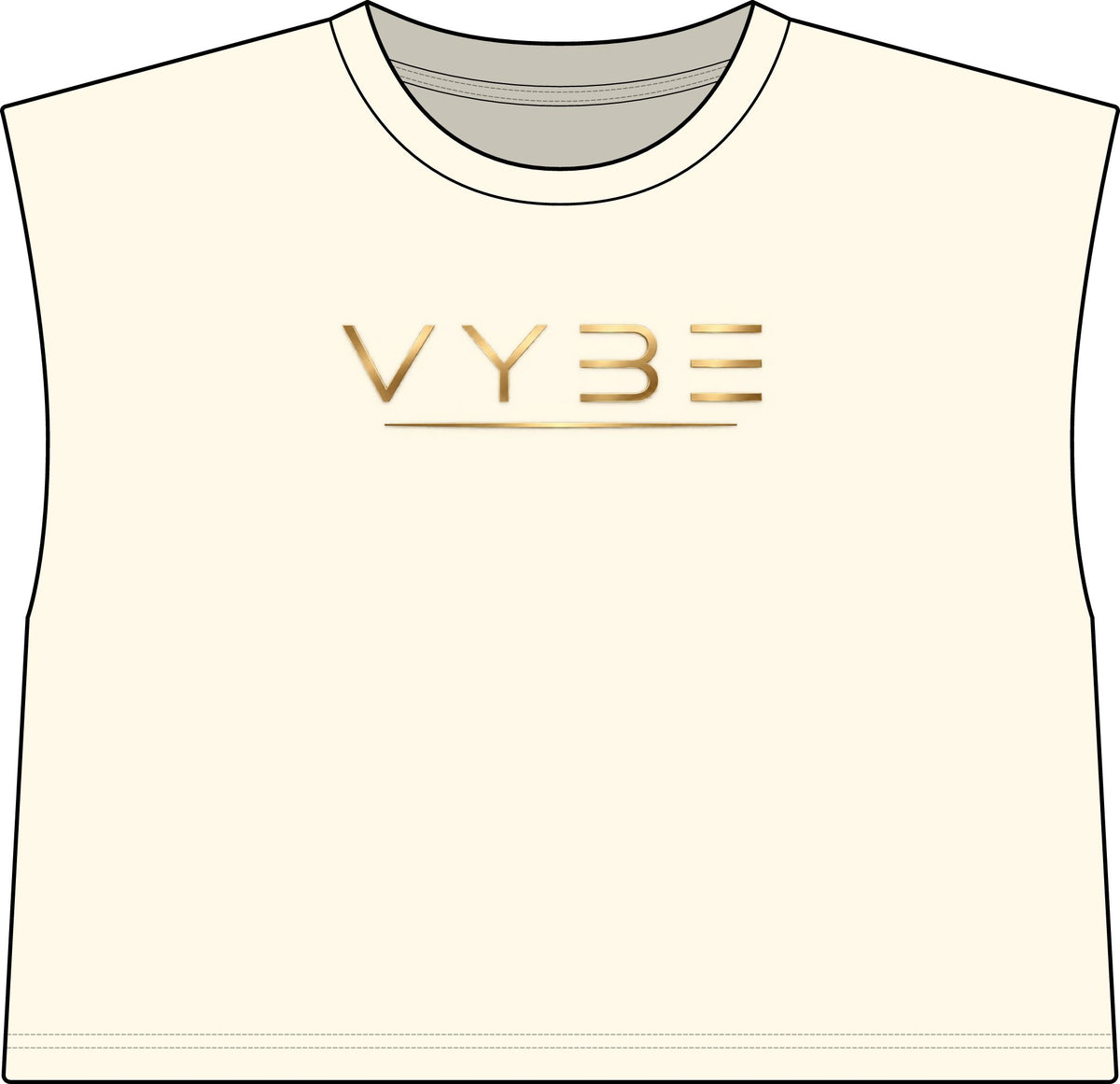 Vybe Muscle Tee — Women's Garment-Dyed Cropped Tank with Gold Logo