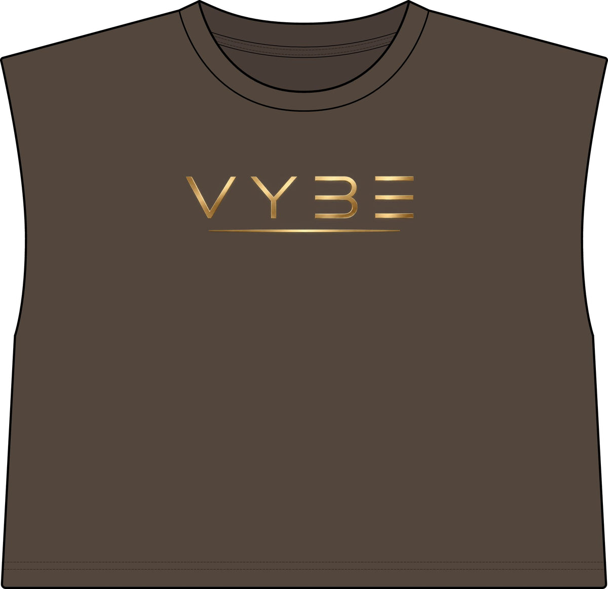 Vybe Muscle Tee — Women's Garment-Dyed Cropped Tank with Gold Logo