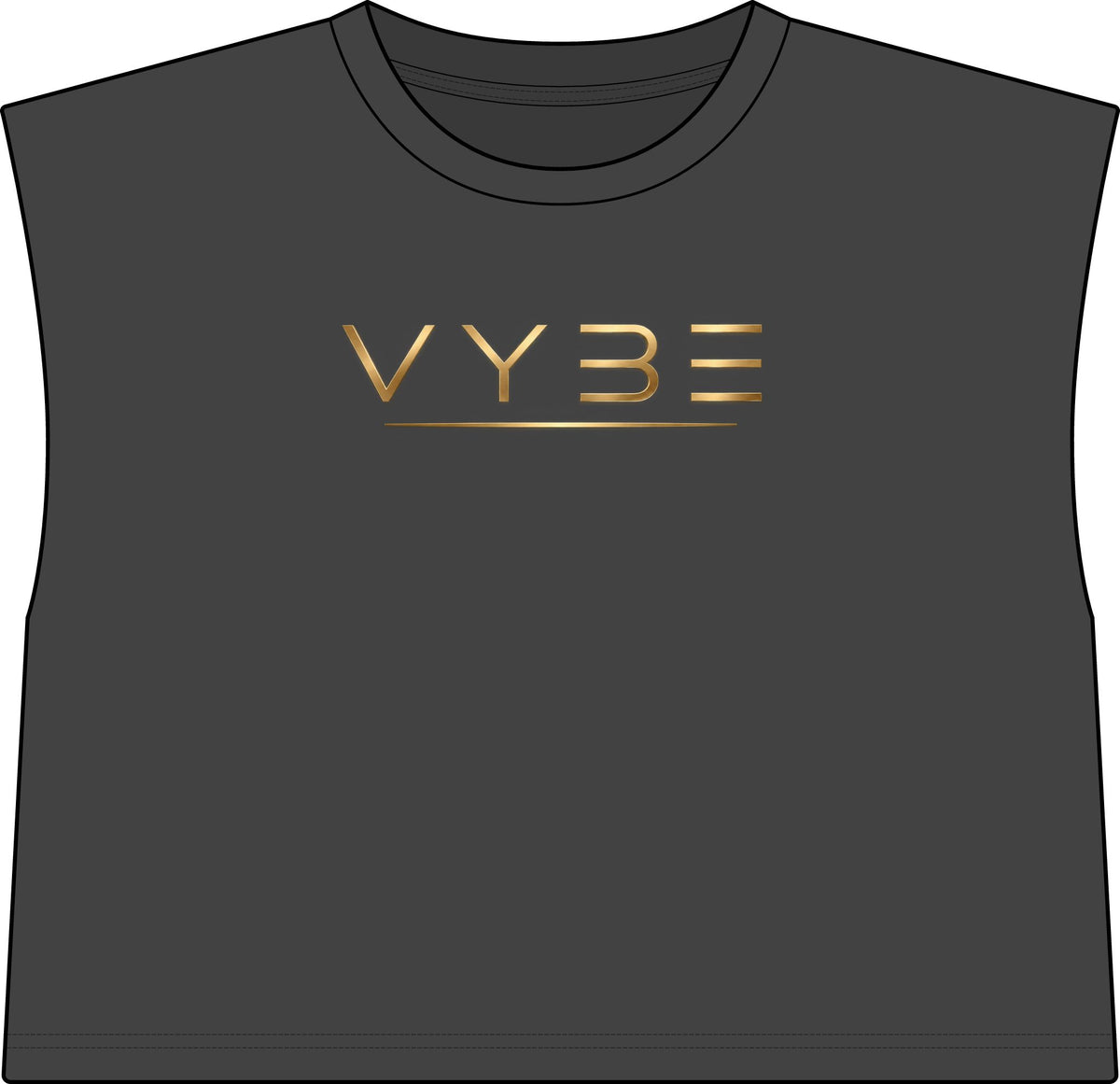 Vybe Muscle Tee — Women's Garment-Dyed Cropped Tank with Gold Logo