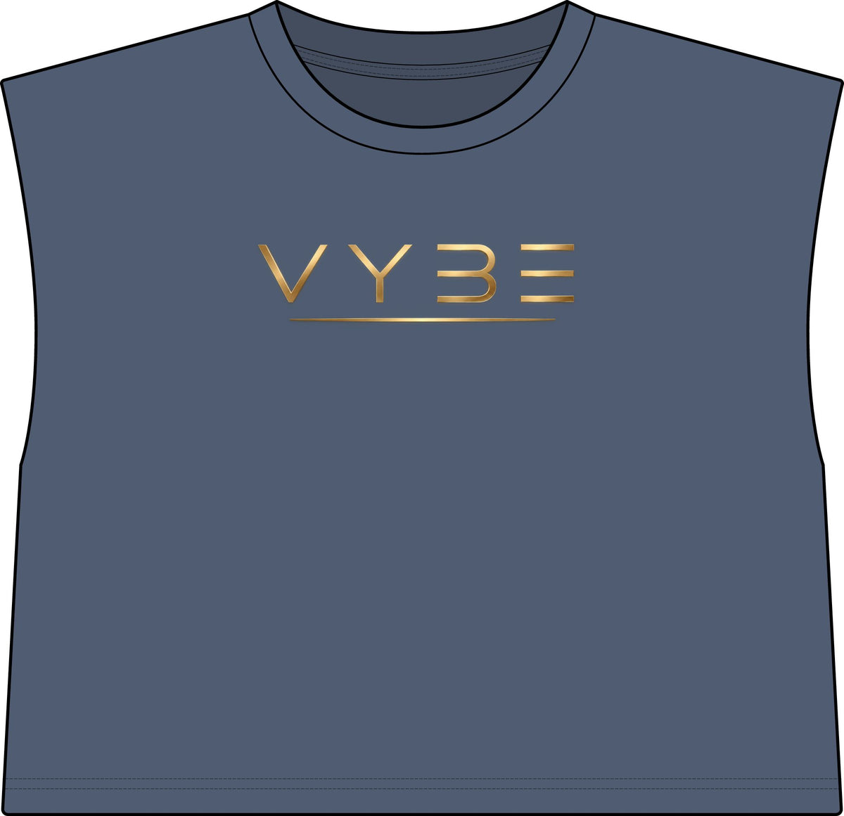 Vybe Muscle Tee — Women's Garment-Dyed Cropped Tank with Gold Logo
