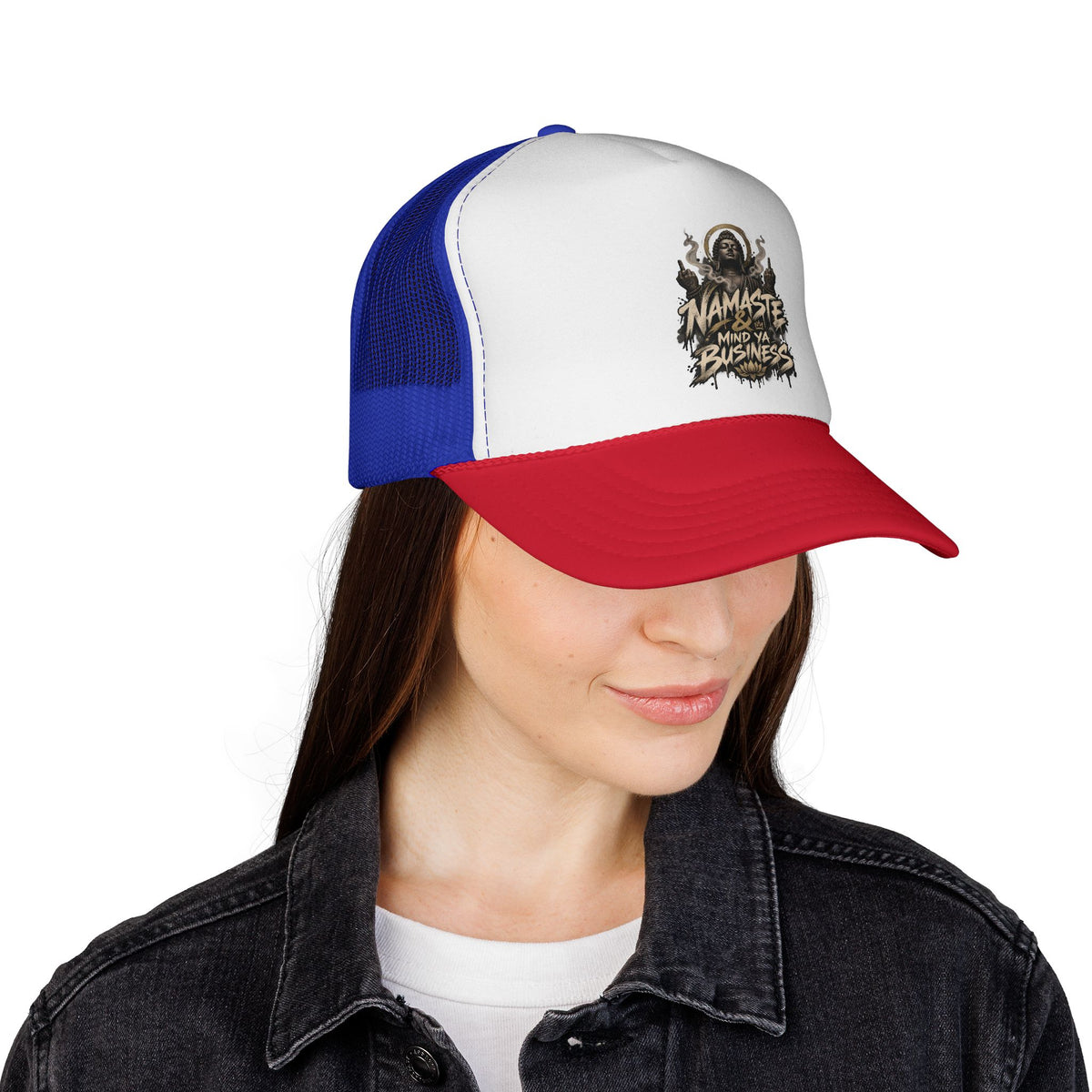 Namaste Mind Ya Business Trucker Cap
