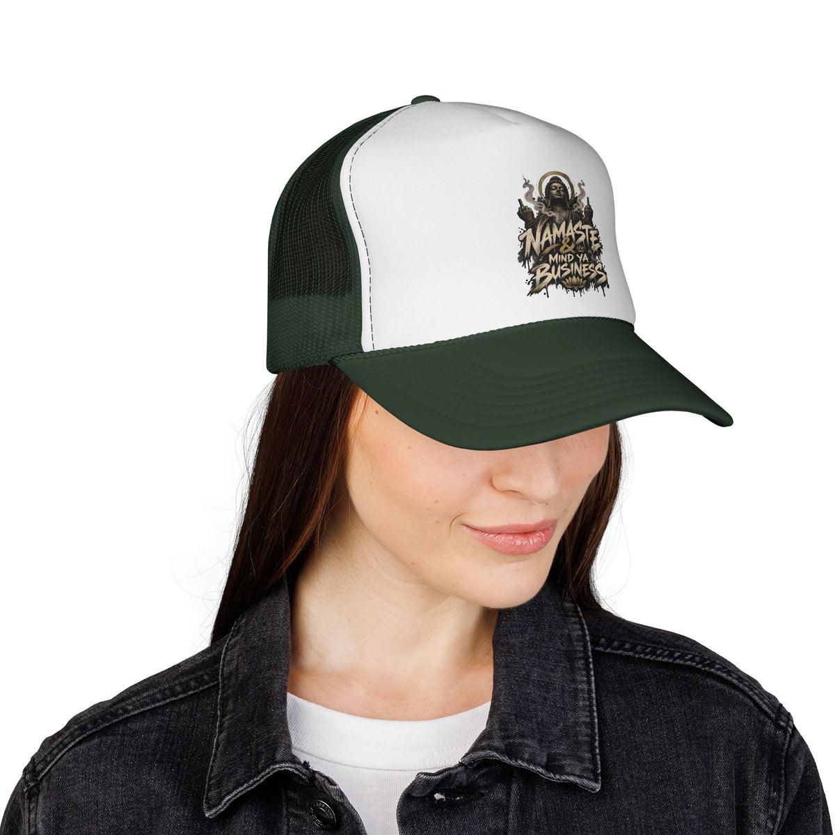 Namaste Mind Ya Business Trucker Cap