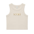 VYBE Gold Logo Rib Crop Tank — Women's Organic Cotton