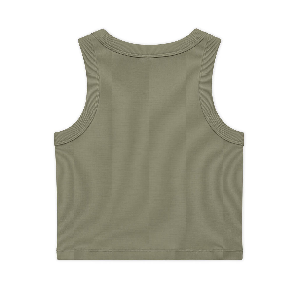 VYBE Gold Logo Rib Crop Tank — Women's Organic Cotton