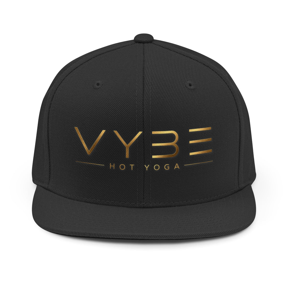 Vybe Hot Yoga Snapback Hat — Gold Logo Yoga Cap