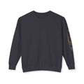 Minimalist White Crewneck Sweatshirt with Gold Sleeve Script