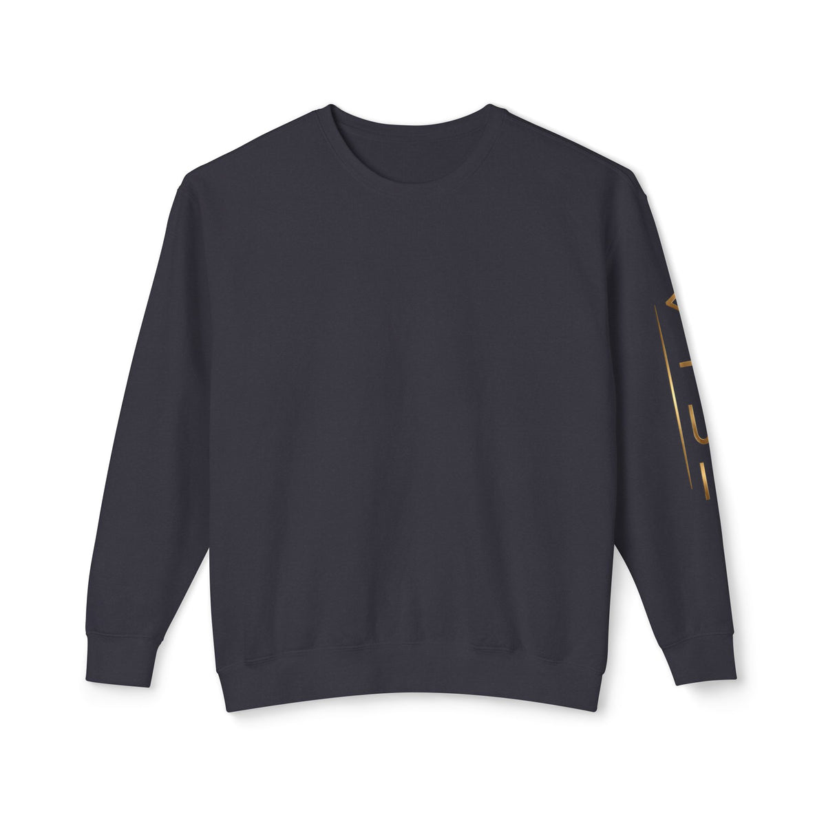 Minimalist White Crewneck Sweatshirt with Gold Sleeve Script