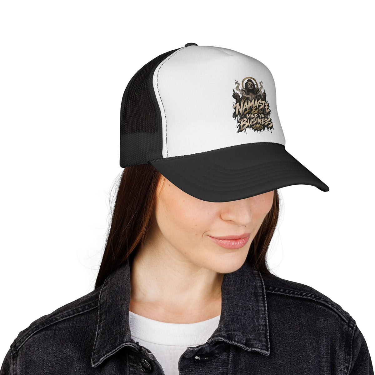 Namaste Mind Ya Business Trucker Cap