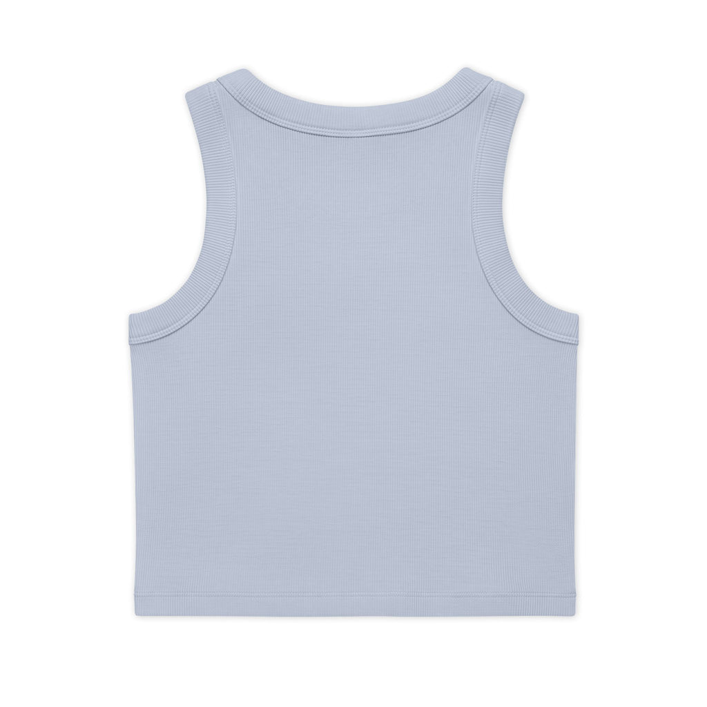 VYBE Gold Logo Rib Crop Tank — Women's Organic Cotton
