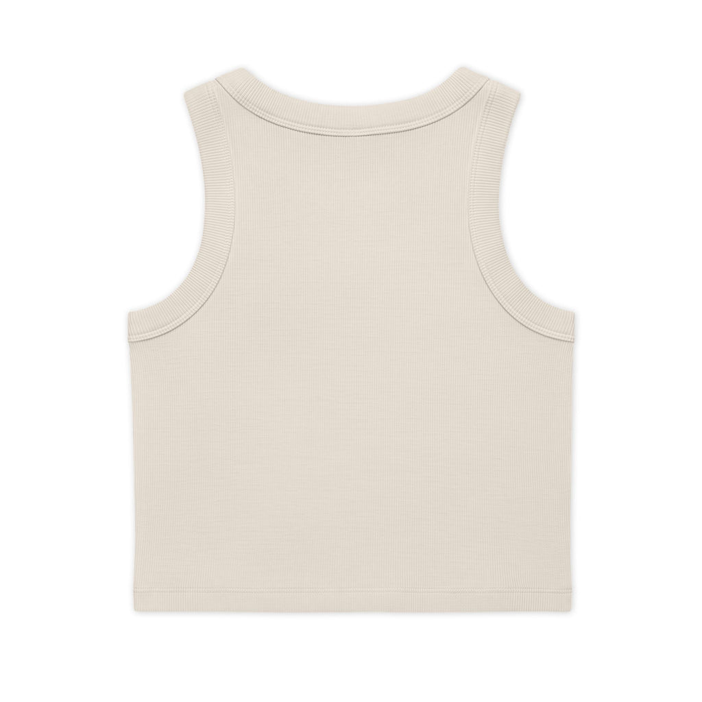 VYBE Gold Logo Rib Crop Tank — Women's Organic Cotton