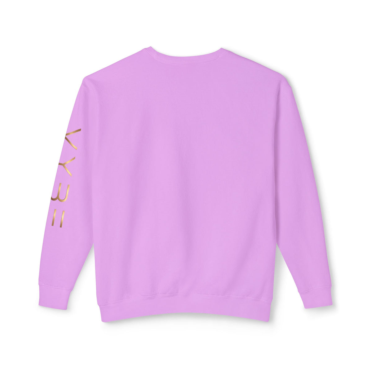 Minimalist White Crewneck Sweatshirt with Gold Sleeve Script