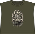 Women’s Muscle Tee — 'Still Zen Though' Skeleton Yoga Graphic